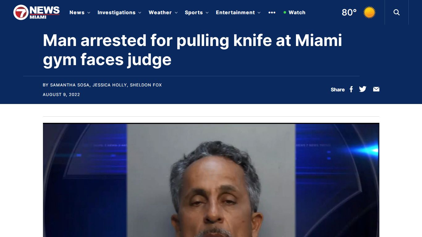 Man arrested for pulling knife at Miami gym faces judge